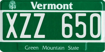 VT license plate XZZ650