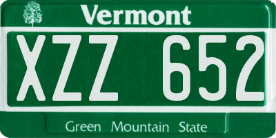 VT license plate XZZ652
