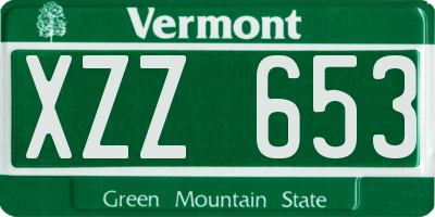 VT license plate XZZ653