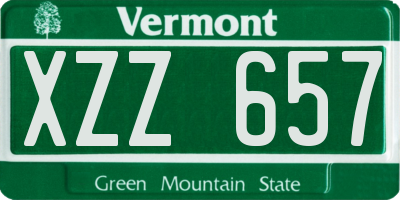 VT license plate XZZ657