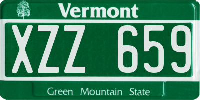 VT license plate XZZ659