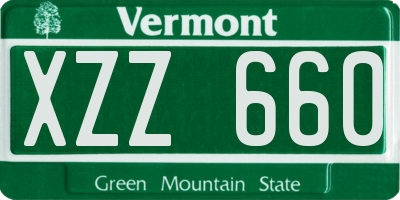 VT license plate XZZ660