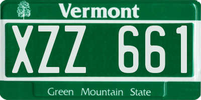 VT license plate XZZ661