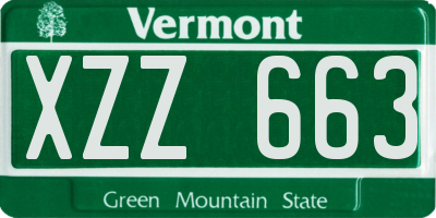 VT license plate XZZ663