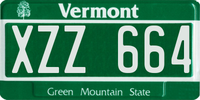 VT license plate XZZ664