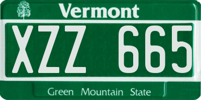 VT license plate XZZ665