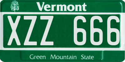 VT license plate XZZ666