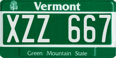 VT license plate XZZ667