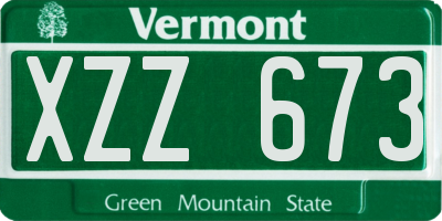 VT license plate XZZ673