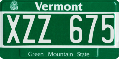 VT license plate XZZ675