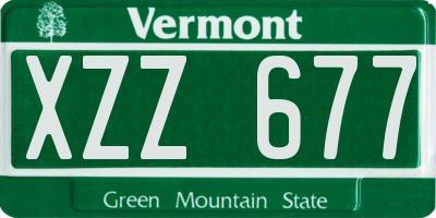 VT license plate XZZ677