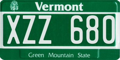 VT license plate XZZ680