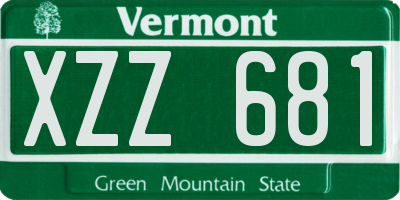 VT license plate XZZ681