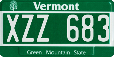VT license plate XZZ683