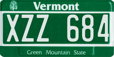 VT license plate XZZ684