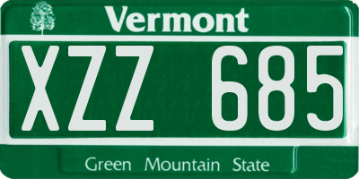 VT license plate XZZ685