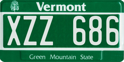 VT license plate XZZ686