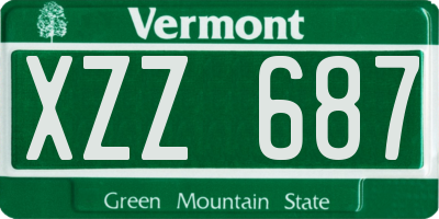 VT license plate XZZ687