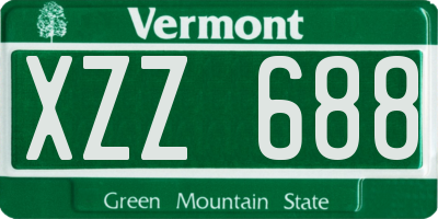VT license plate XZZ688