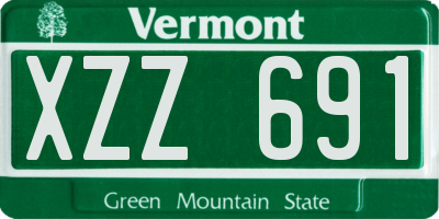 VT license plate XZZ691
