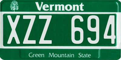 VT license plate XZZ694