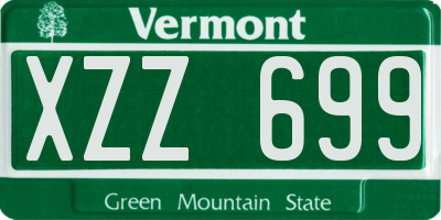 VT license plate XZZ699