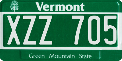 VT license plate XZZ705