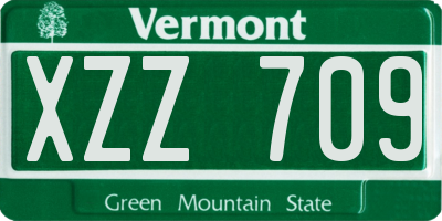VT license plate XZZ709