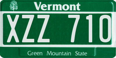 VT license plate XZZ710
