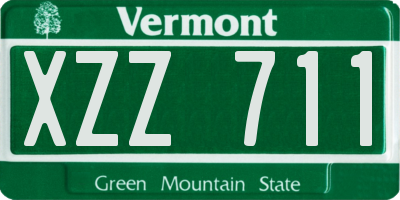 VT license plate XZZ711