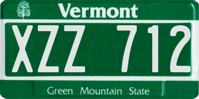 VT license plate XZZ712