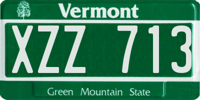VT license plate XZZ713