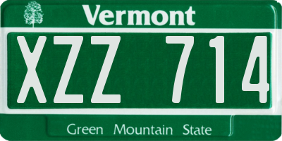 VT license plate XZZ714