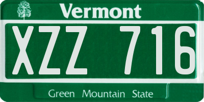VT license plate XZZ716