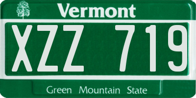 VT license plate XZZ719