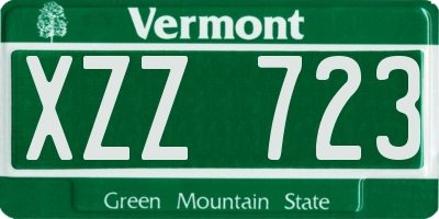 VT license plate XZZ723