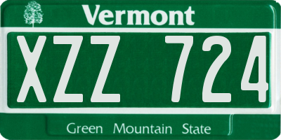 VT license plate XZZ724