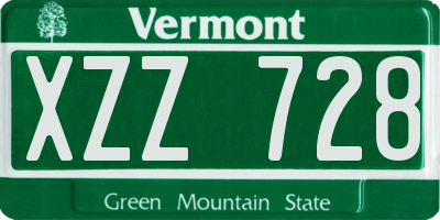 VT license plate XZZ728