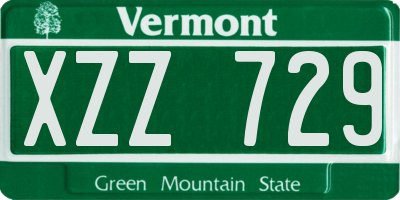 VT license plate XZZ729