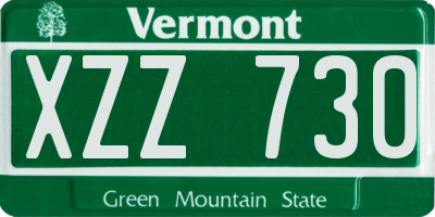 VT license plate XZZ730