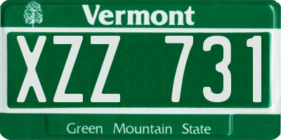 VT license plate XZZ731