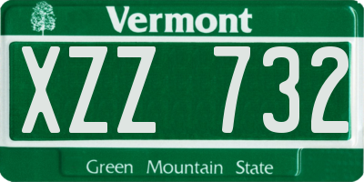VT license plate XZZ732