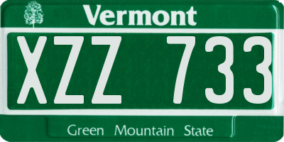 VT license plate XZZ733