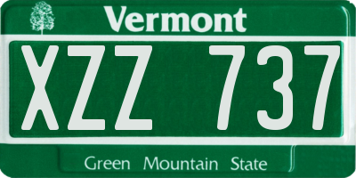 VT license plate XZZ737