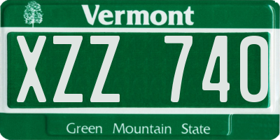 VT license plate XZZ740