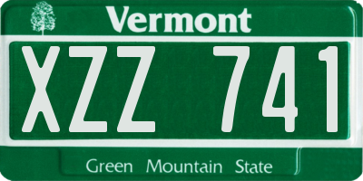 VT license plate XZZ741