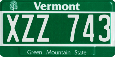 VT license plate XZZ743
