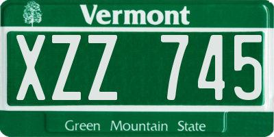 VT license plate XZZ745