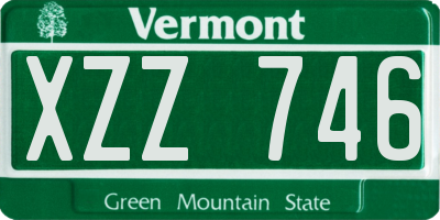 VT license plate XZZ746