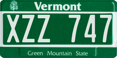 VT license plate XZZ747